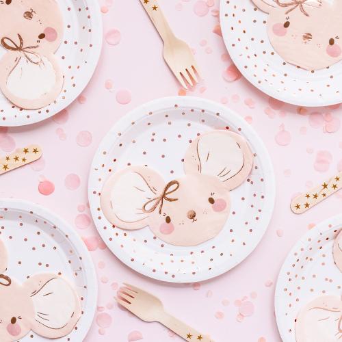 Servett Mus ljusrosa