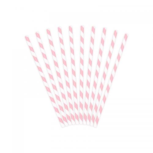 Papperssugrör Rosa/Vit