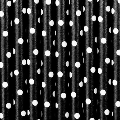 Papperssugrör Svart/Prickar