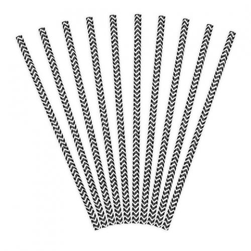 Papperssugrör Svart/Vit