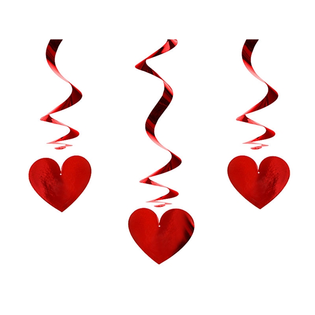 Röda Hjärtan Swirls
