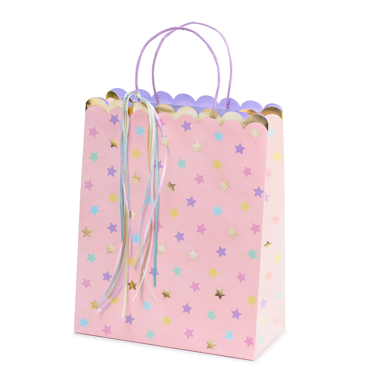 Presentpåse Stjärnor blandade färger 26x32 cm