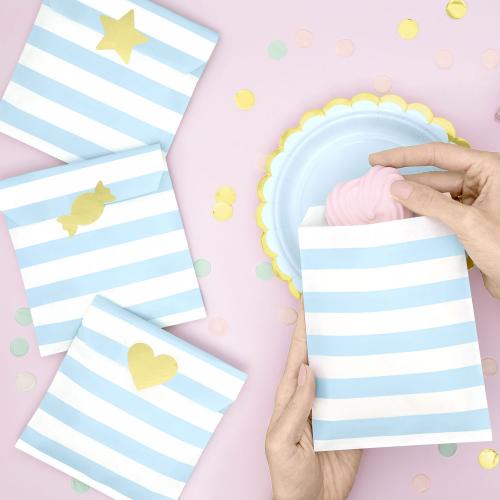 Treat bags Yummy, light blue, 13x14cm  (1 pkt / 6 pc.)
