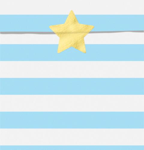 Treat bags Yummy, light blue, 13x14cm  (1 pkt / 6 pc.)