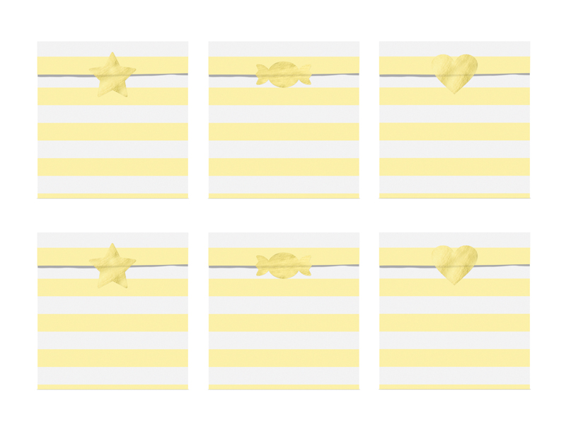 Treat bags Yummy, yellow, 13x14cm (1 pkt / 6 pc.)