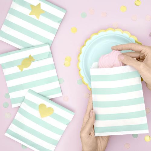 Treat bags Yummy, mint, 13x14cm  (1 pkt / 6 pc.)