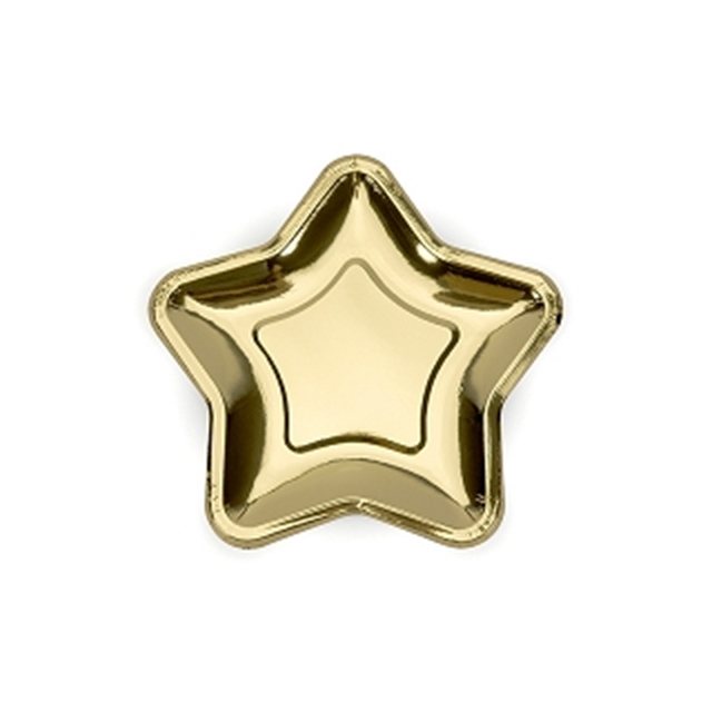Stjärnformade Papperstallrikar Guld