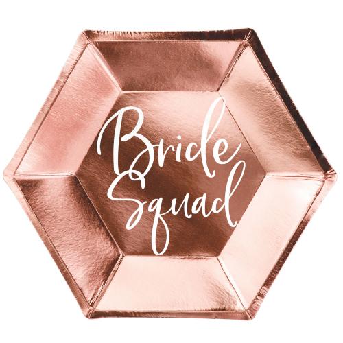 Papperstallrikar Bride squad, rosÃ©guld