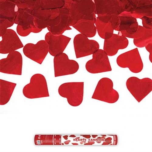 Konfettikanon hjärtan, 40 cm