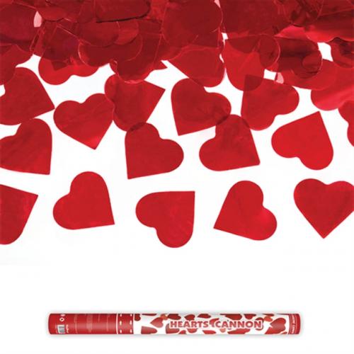 Konfettikanon hjärtan, 60 cm