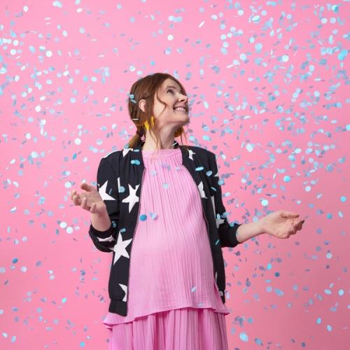 Gender reveal konfettikanon, blå