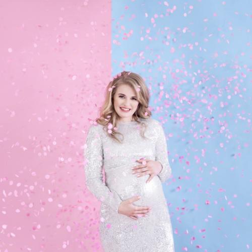 Gender reveal konfettikanon, rosa
