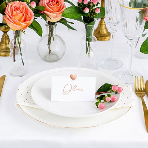 Placeringskort Hjärta Rosé