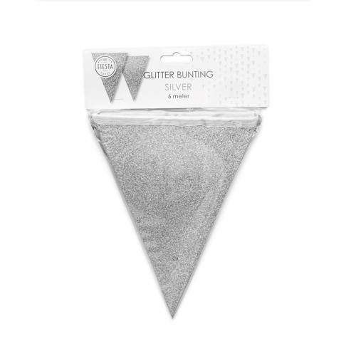 Flaggspel Silver Glitter  6m 16x20cm