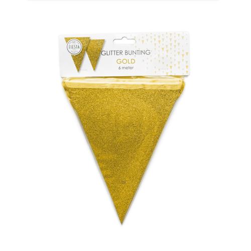 Flaggspel Guld Glitter  6m 16x20cm