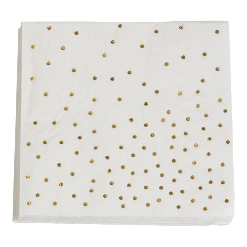 PAPER NAPKINS 33 x 33 CM DOTS GOLD 16-P