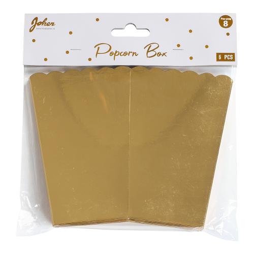 Popcorn Boxar i Guld 6st