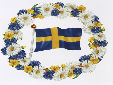 Servett Flagga/Krans 33x33cm