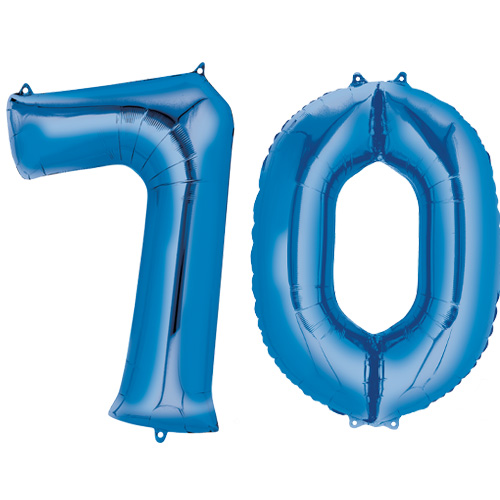 86cm Heliumfyllda Siffror "70" Blå