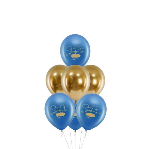 "Grattis till Studenten" Blå & Guld - Bukett 702