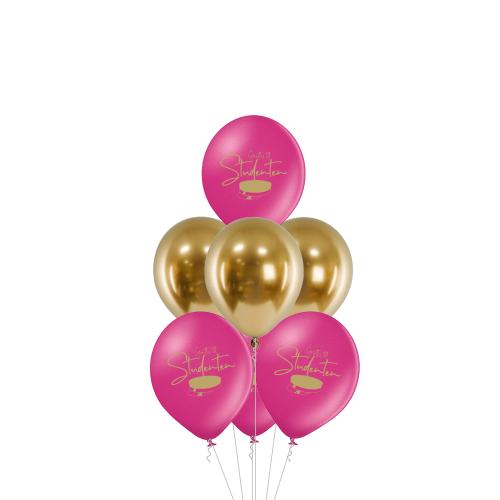 "Grattis till Studenten" Rosa & Guld - Bukett 702