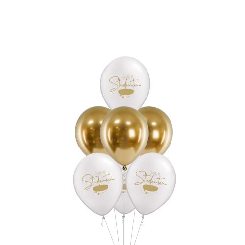 "Grattis till Studenten" Vit & Guld - Bukett 702