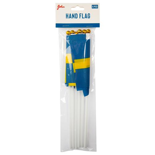 SWEDISH Hand flag 6-pack