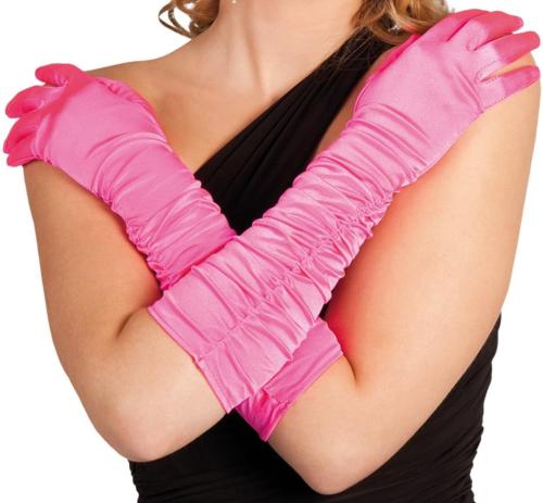 HANDSKAR OPERA SATIN HOT PINK