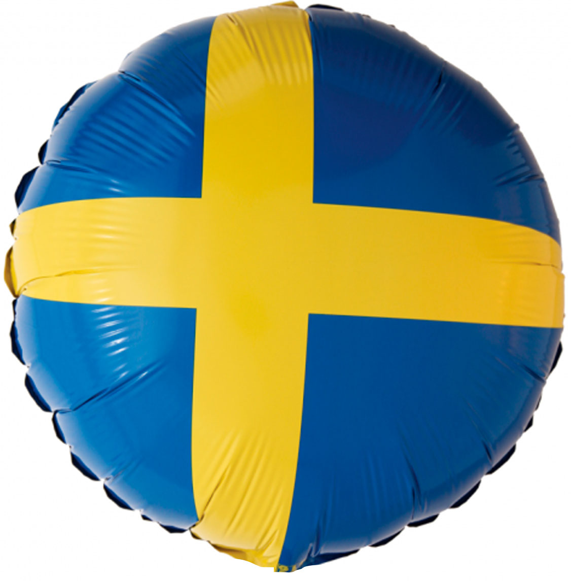 rund folieballong med svenskaflaggan-motiv