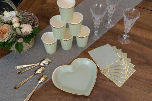 Servett Grön med Guldprickar 20st