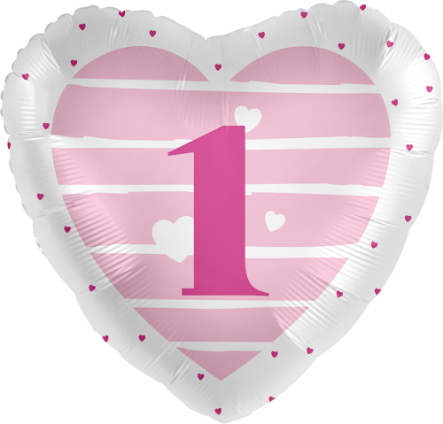17" (43 cm) Grattis Rosa 1 år