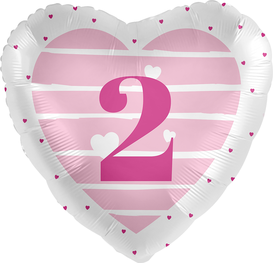 17" (43 cm) Grattis Rosa 2 år