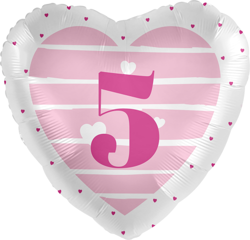 17" (43 cm) Grattis Rosa 5 år