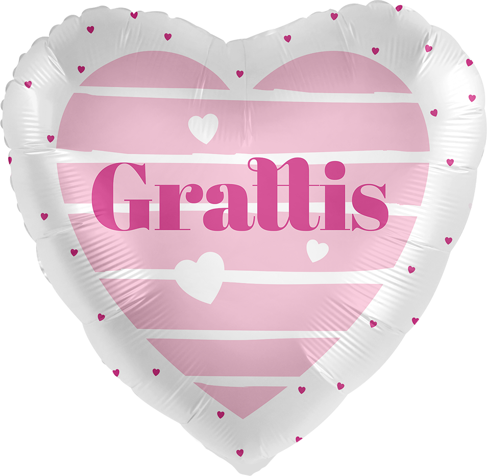 17" (43 cm) Grattis Rosa