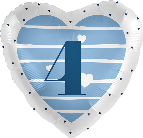 17" (43 cm) Grattis Blå 4 år