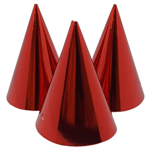 Partyhatt Metallic Röd