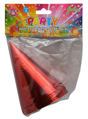 Partyhatt Metallic Röd