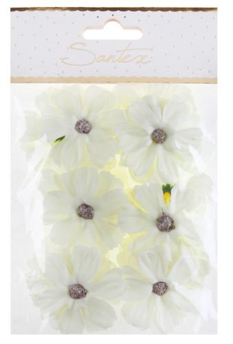 Tygblommor Bordsdekoration Vita 12st