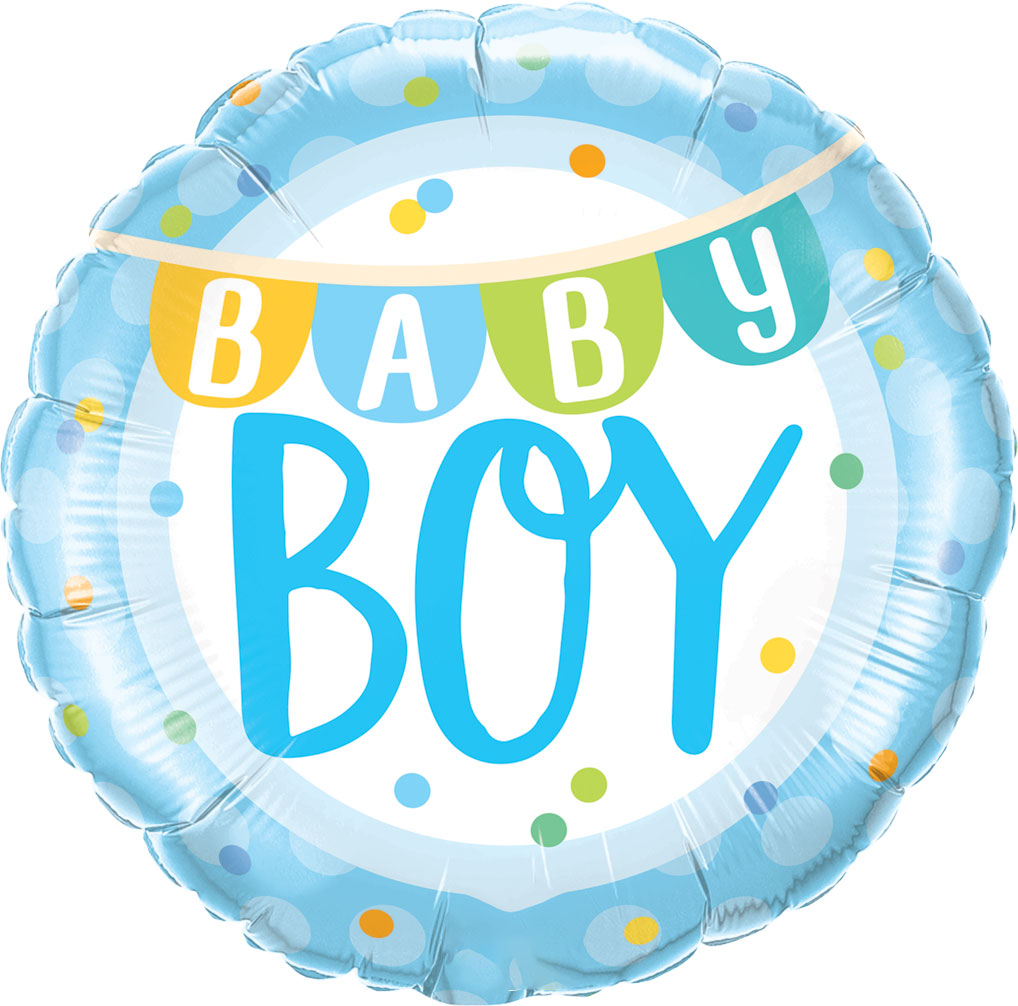 18" (46 cm) Baby Boy Banner & Dots