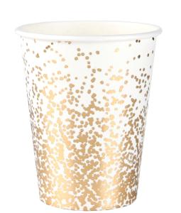 Vit/Guld Pappersmugg