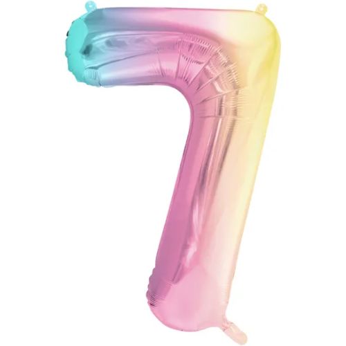 86cm Pastellregnbåge Siffra 7