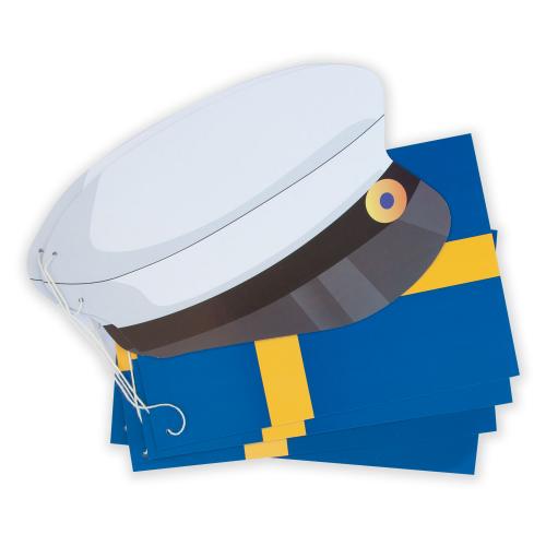 Flaggspel i papper med svenska flaggan och studentmössor