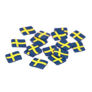 Konfetti trä flaggor (Sverige) 25 st