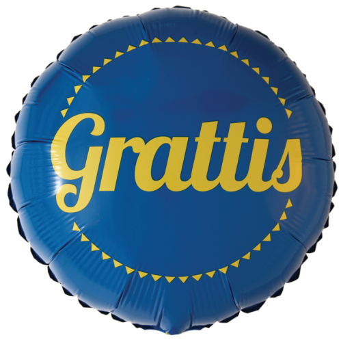18" Grattis folie Blå/Gul