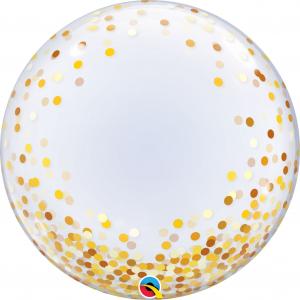 24" (60 cm) Decobubbla Gold Confetti Dots
