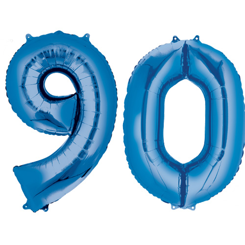 86cm Heliumfyllda Siffror "90" Blå