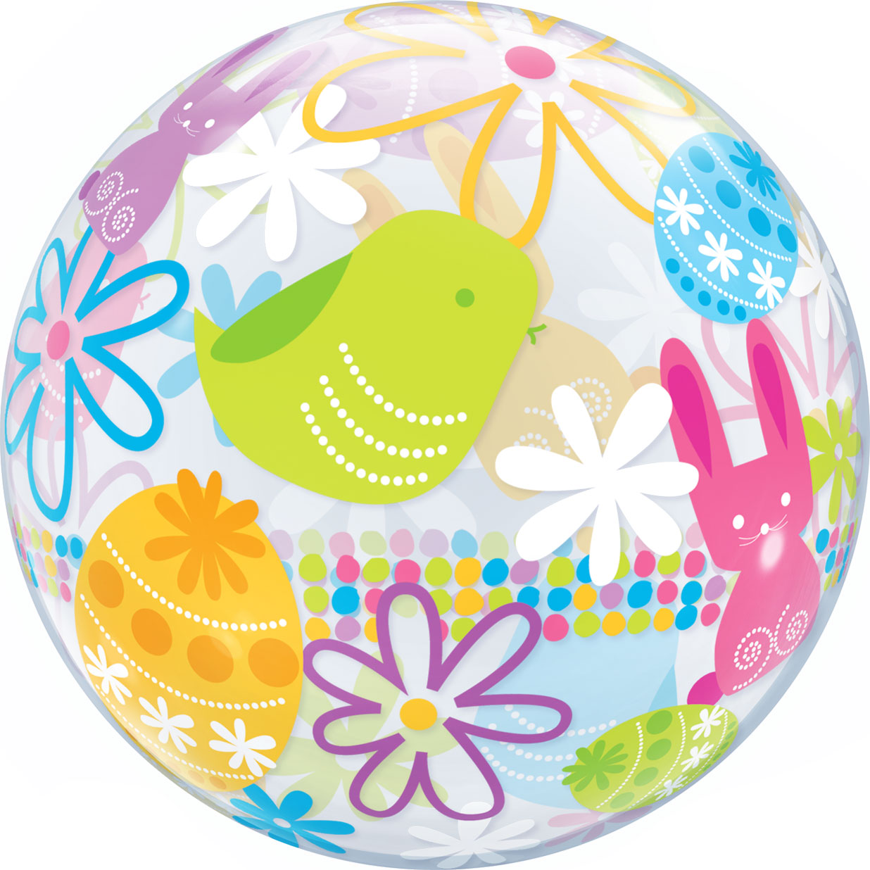 22" Spring Bunnies & Flowers