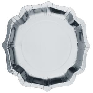 Papperstallrik Vågig Silver 27,5cm