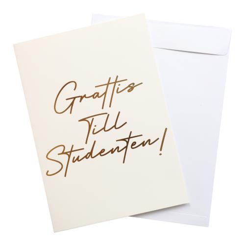 A4 Födelsdagskort med kuvert  Grattis till Studenten