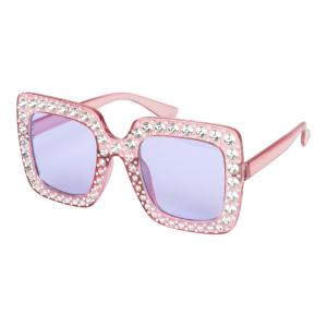 Glasögon rosa med strass
